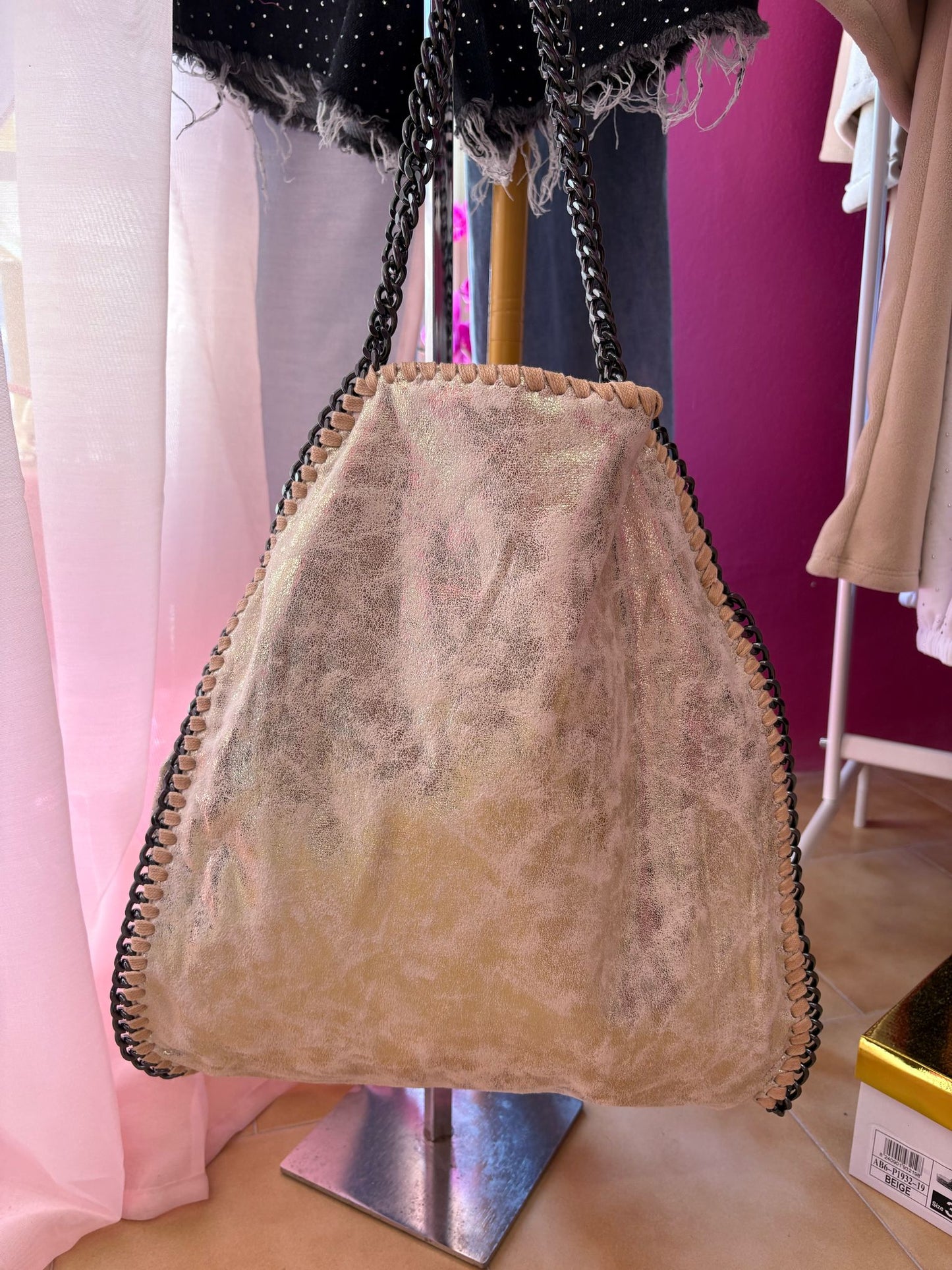 Borsa beige catena