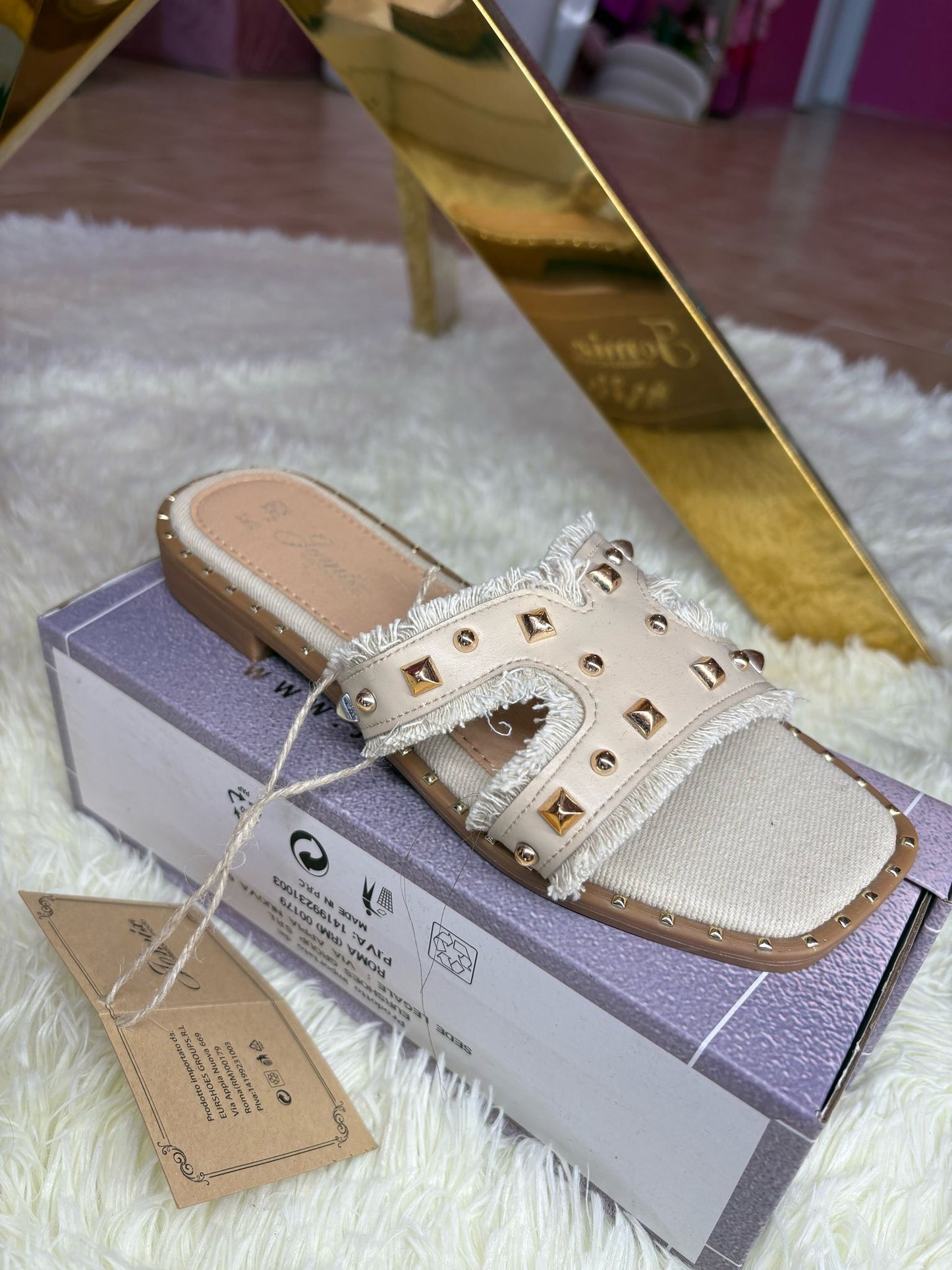 Ciabatta denim beige