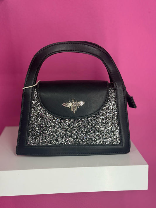 Borsa glitter nera
